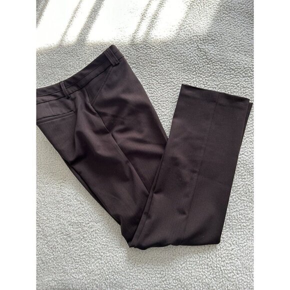 Van Heusen Studio Stretch Extensible Dark Brown Mid-Rise Straight Leg Pants Sz 4 - Picture 3 of 10